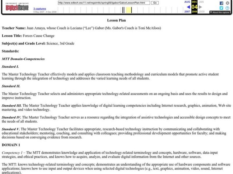 Forces Cause Change Lesson Plan