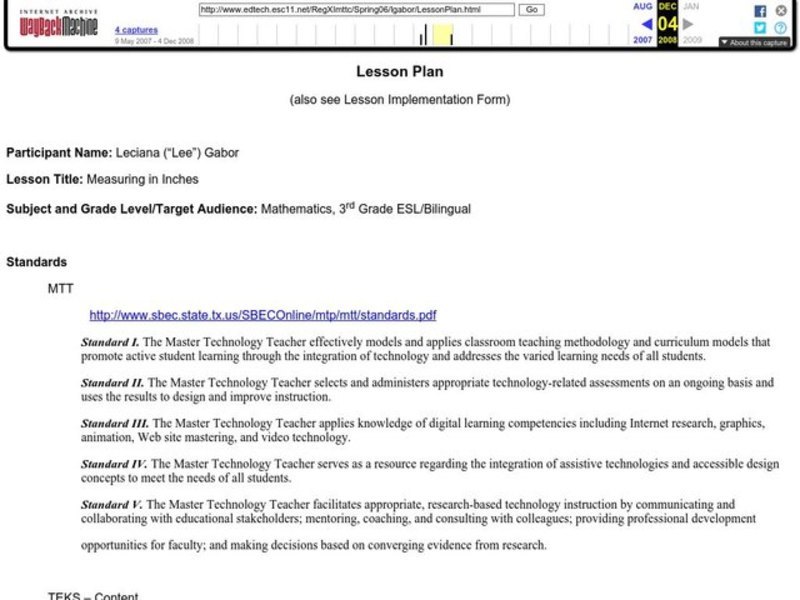 Measuring in Inches Lesson Plan