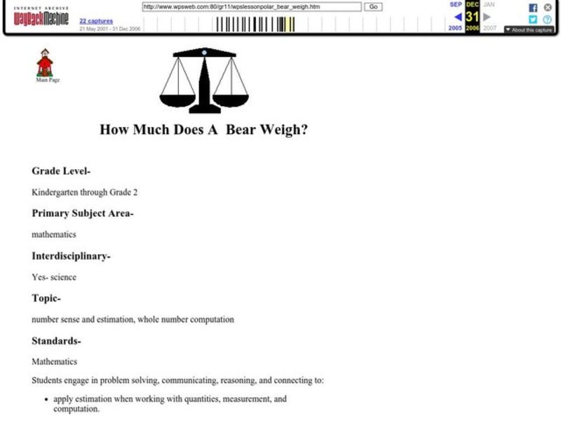 How Much Does a Bear Weigh? Lesson Plan