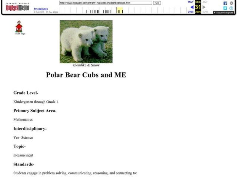 Polar Bear Cubs and ME Lesson Plan