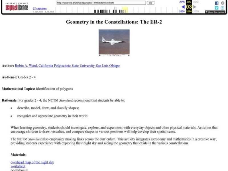 Geometry in the Constellations: The ER-2 Lesson Plan