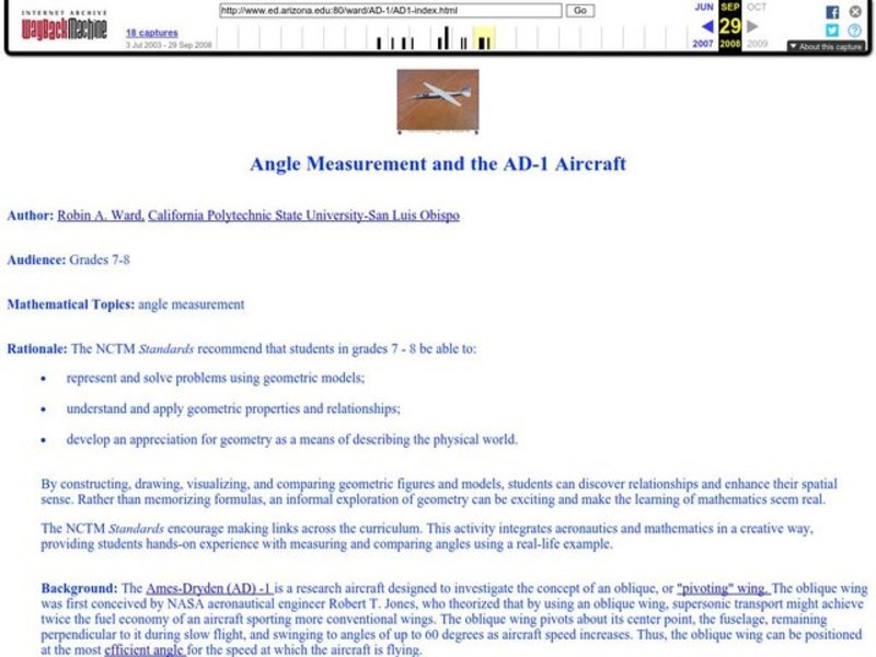 Angle Measurement and the AD-1 Aircraft Lesson Plan