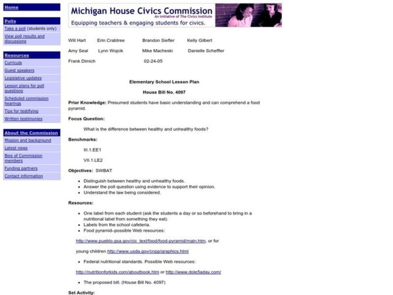 House Bill No. 4097 Lesson Plan