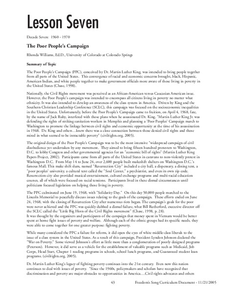 The Poor People's Campaign Lesson Plan