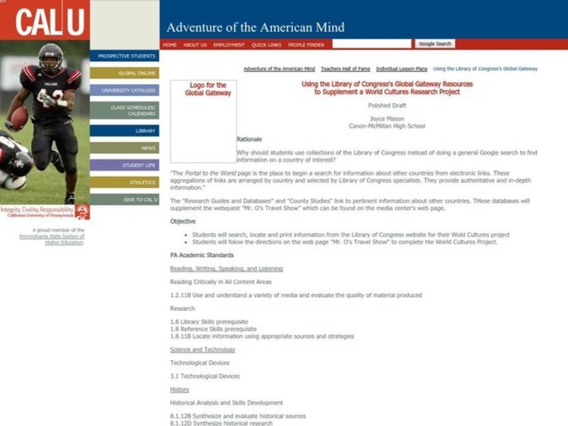 Social Studies: World Cultures and the Library of Congress Lesson Plan