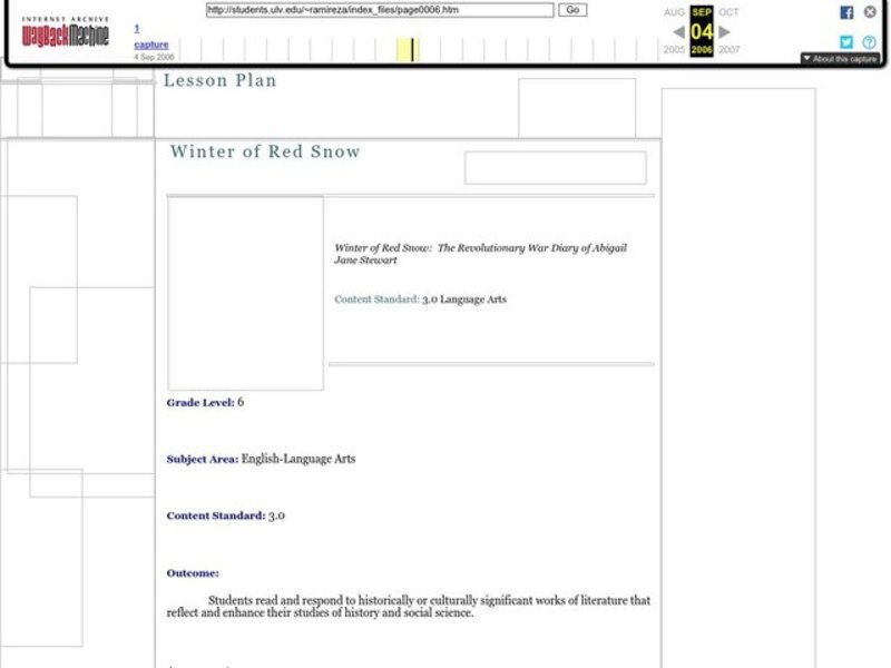 Winter of Red Snow Lesson Plan