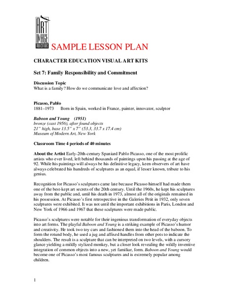 Family Responsibility and Commitment Lesson Plan