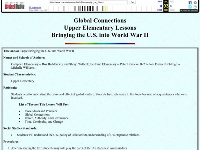 Bringing the U.S. into World War II Lesson Plan