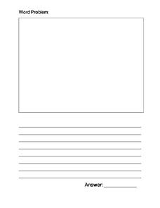 Word Problem- Blank Grid Worksheet