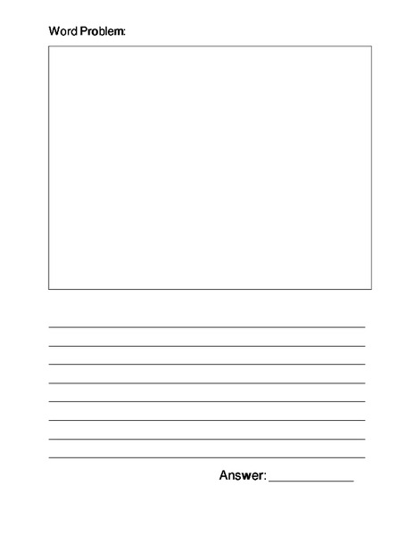 Word Problem- Blank Grid Worksheet