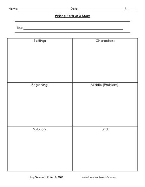 Writing Parts of a Story Worksheet