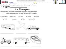 Le Transport Worksheet