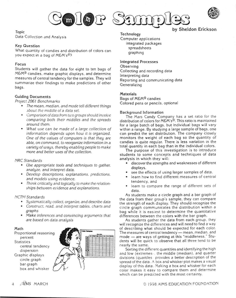 Colors Samples Worksheet