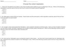 Choose The Correct Expression Worksheet