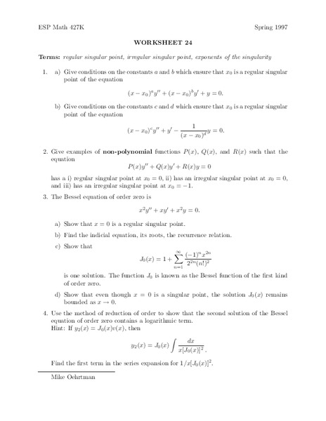 Worksheet 24 Worksheet