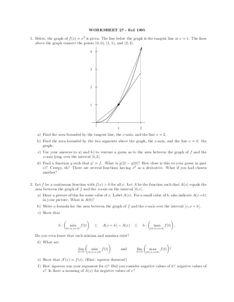 Worksheet 27 - Fall 1995 Worksheet