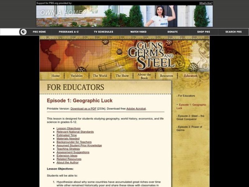 Geographic Luck Lesson Plan