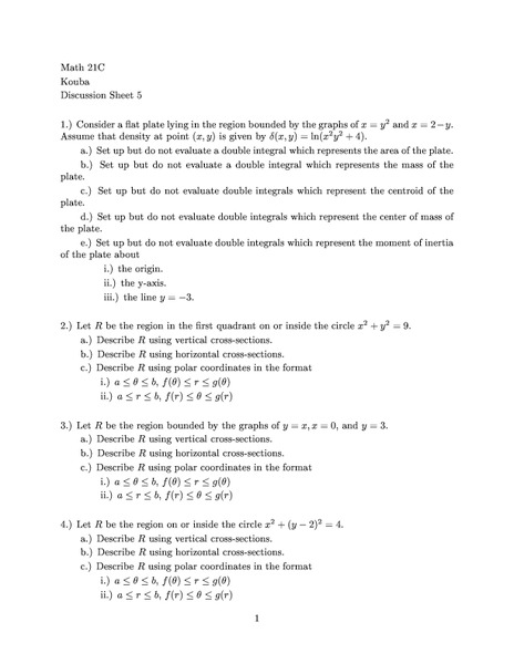 Discussion Sheet 5 Worksheet