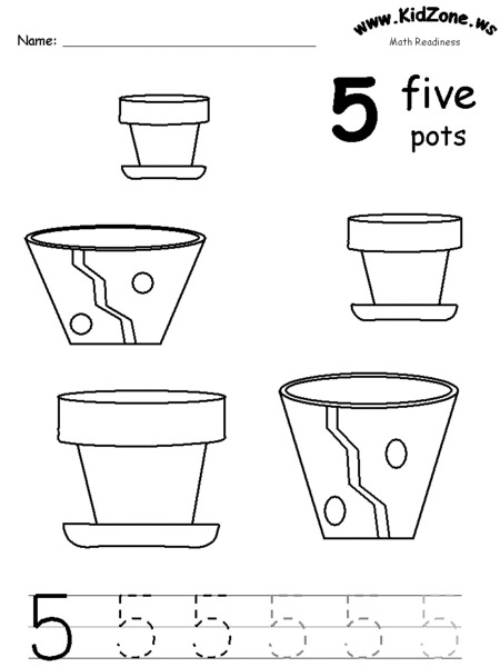 Five Pots Worksheet