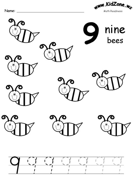 Nine Bees Worksheet
