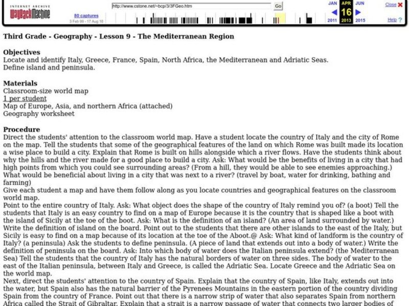 Geography Lesson Plan