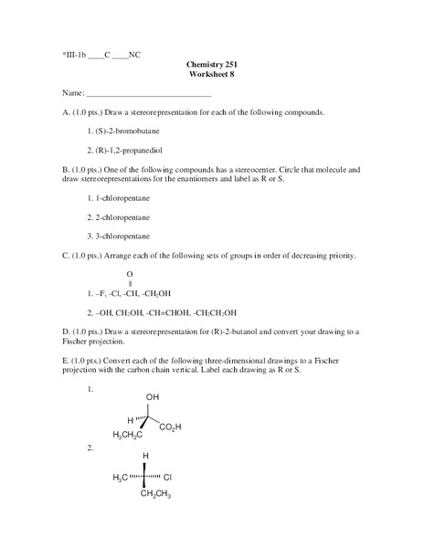 Chemical Compounds Worksheet