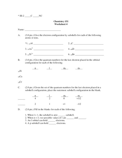 Elements Worksheet
