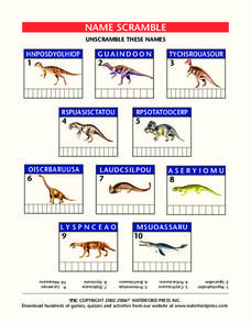 Dinosaur Name Scramble Worksheet
