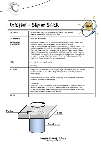 Friction - Slip or Stick Worksheet