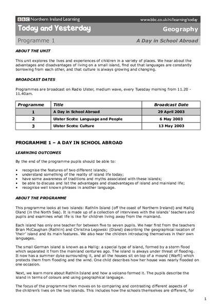 Geography Lesson Plan