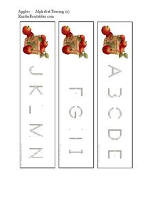 Apples: Alphabet Tracing Worksheet