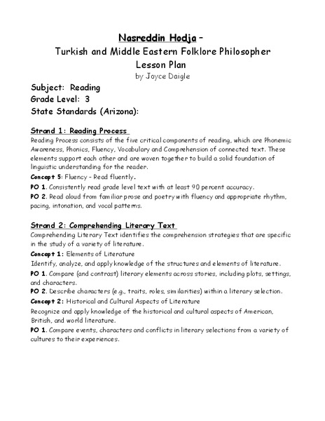 Nasreddin Hodja - Turkish and Middle Eastern Folklore Philosopher Lesson Plan