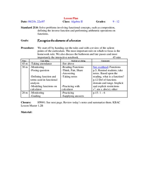Composition of Functions Lesson Plan