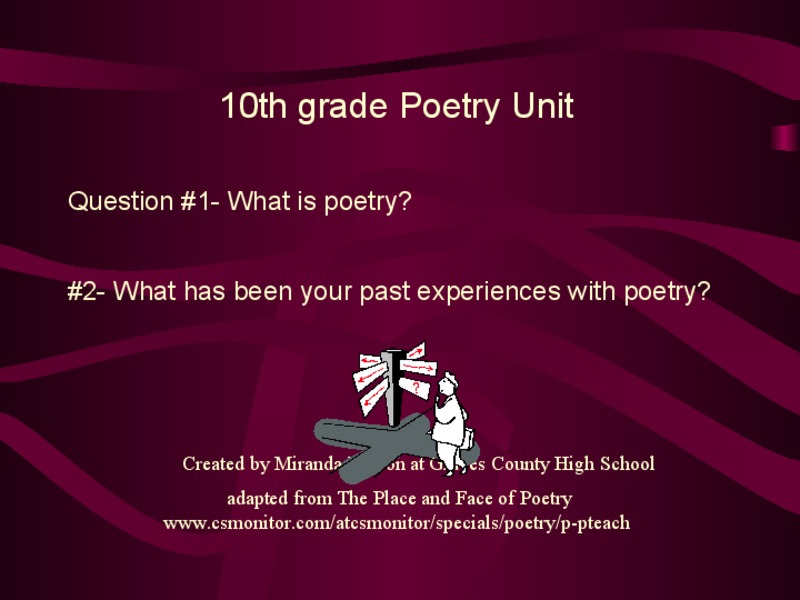 10th Grade Poetry Unit PPT