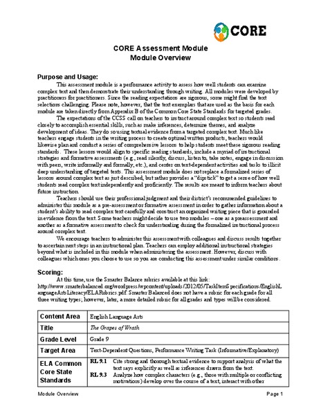 Grapes of Wrath Assessment