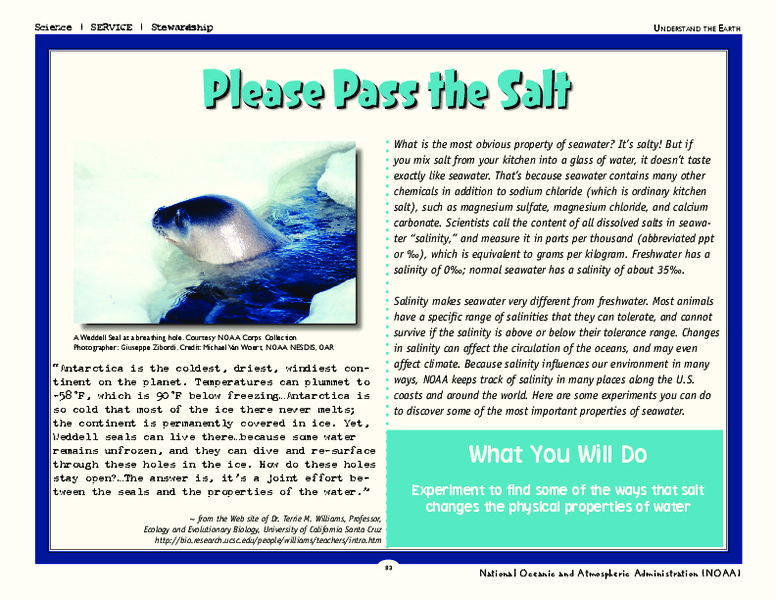 Please Pass the Salt Activity