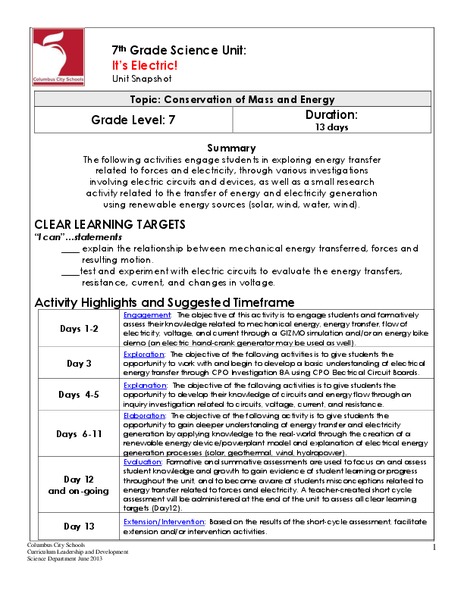 It’s Electric! Unit Plan