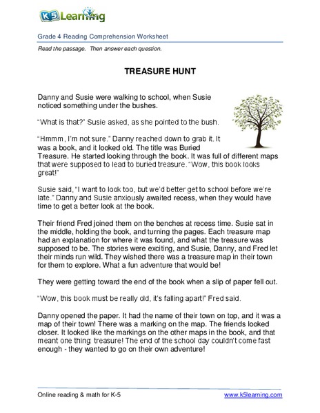 Treasure Hunt Worksheet