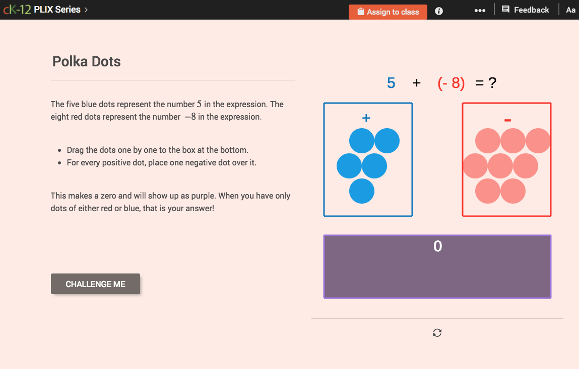 Addition of Integers: Polka Dots Interactive