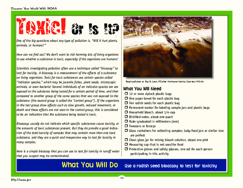 Toxic! Or Is It? Activity