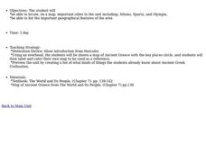 Geography of Ancient Greece Lesson Plan