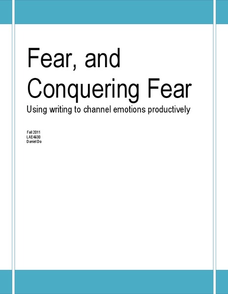 Fear, and Conquering Fear Unit Plan