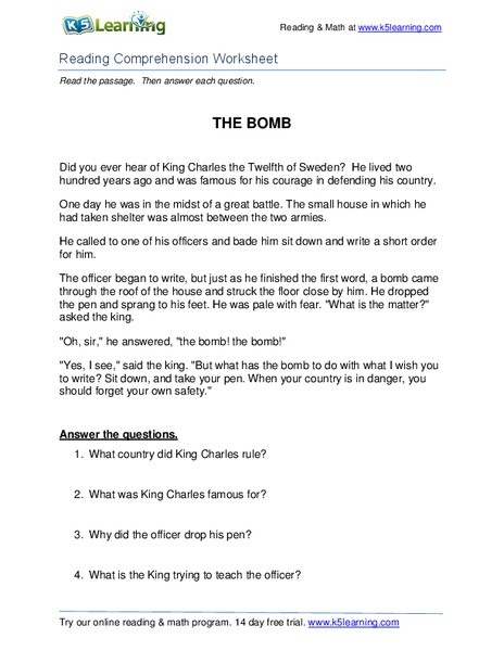 The Bomb Worksheet