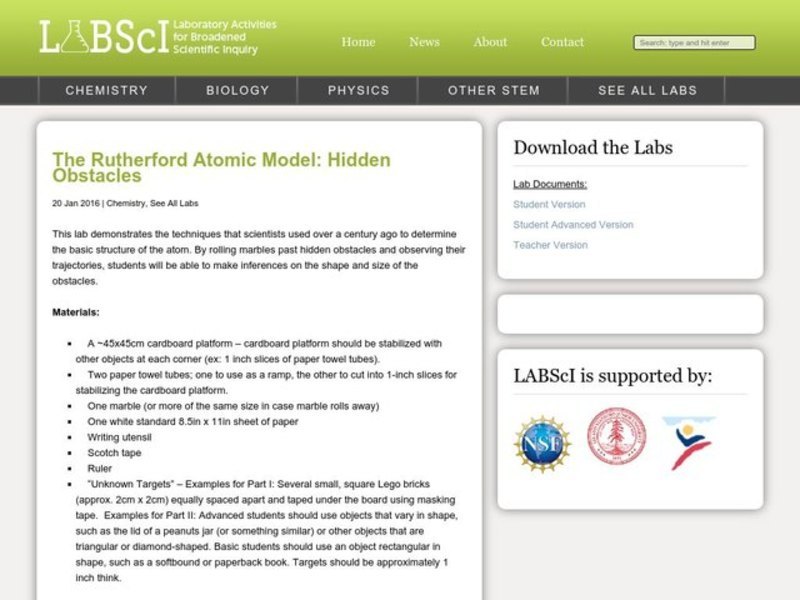The Rutherford Atomic Model: Hidden Obstacles Lesson Plan