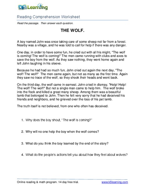 The Wolf Worksheet