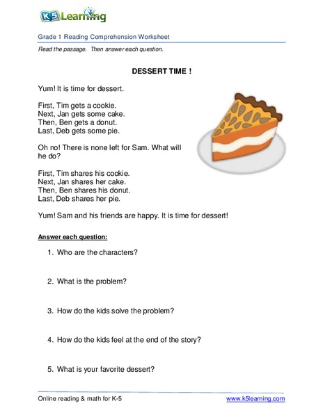 Dessert Time! Worksheet