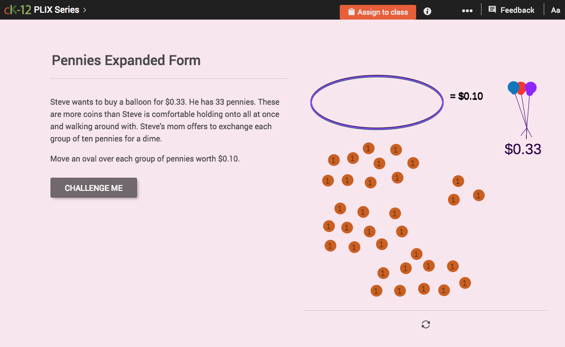 Numbers in Expanded Form: Pennies Expanded Form Interactive