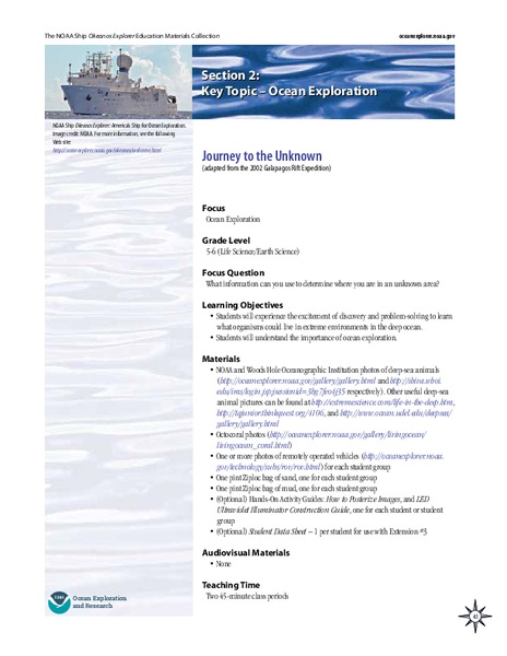 Journey to the Unknown Lesson Plan