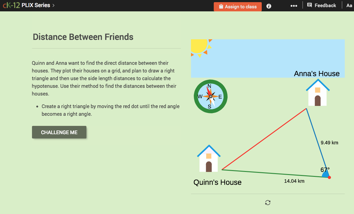Pythagorean Theorem to Determine Distance: Distance Between Friends Interactive