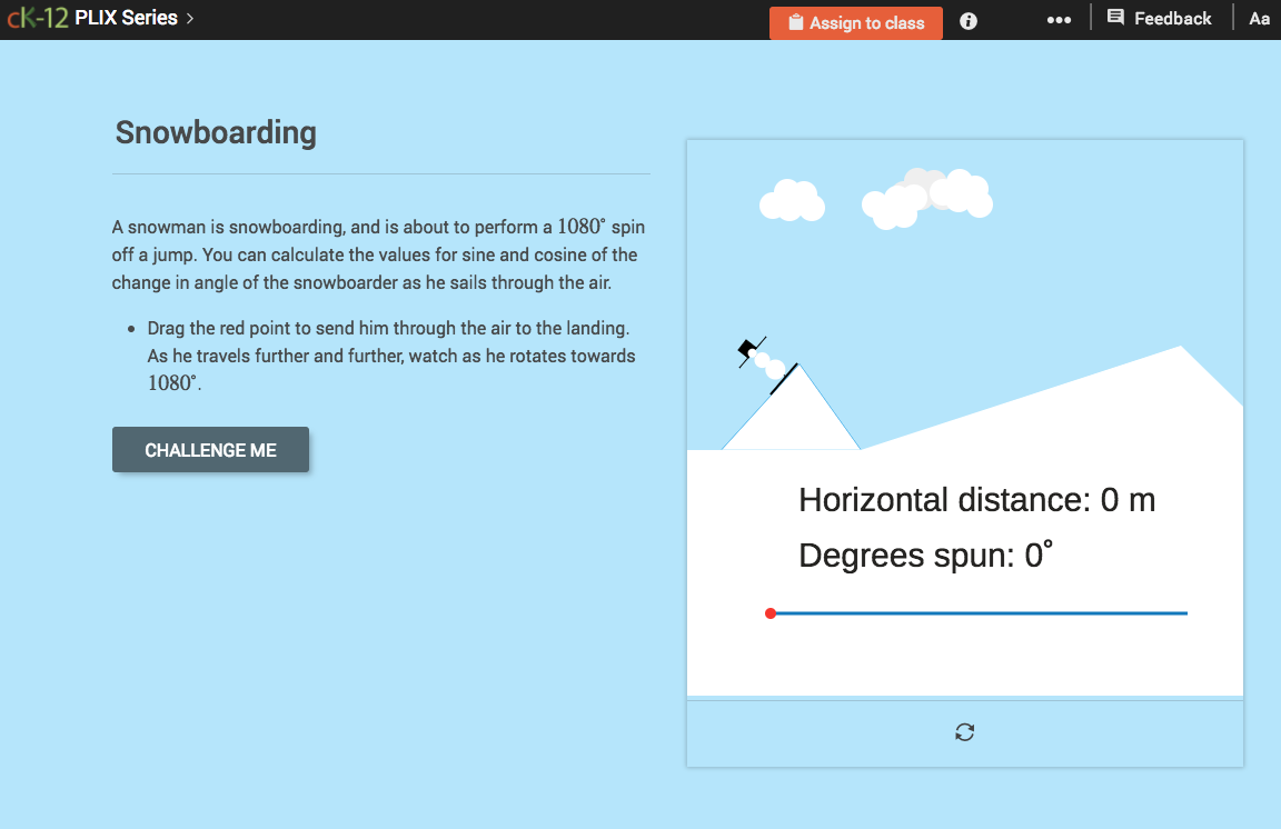 Trigonometric Functions of Angles Greater than 360 Degrees: Snowboarding Interactive